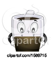 Coffee Java Mug Mascot Character Using A Laptop