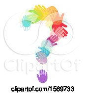 Poster, Art Print Of Question Mark Formed Of Colorful Hands