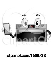 Poster, Art Print Of Smart Oven Character Holding A Cell Phone