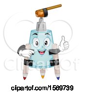 Clipart Of A Robot With Art Pencils Royalty Free Vector Illustration