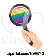 Poster, Art Print Of Hand Holding A Rainbow Magnifying Glass