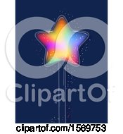 Clipart Of A Magic Wand With A Colorful Star Royalty Free Vector Illustration