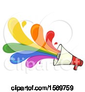Clipart Of A Megaphone With Colorful Splashes Royalty Free Vector Illustration