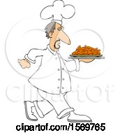 Poster, Art Print Of White Male Chef Walking With A Platter Of Carrots
