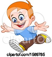 Poster, Art Print Of Happy Red Haired Boy Running