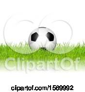 Poster, Art Print Of 3d Soccer Ball In Grass Over White