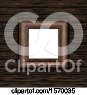 Poster, Art Print Of 3d Blank Picture Frame On A Wooden Texture Background
