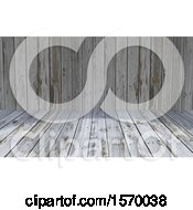 Clipart Of A 3d Wood Room Interior Royalty Free Illustration