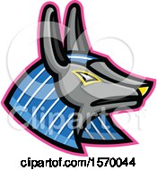 Clipart Of An Ancient Egyptian Mascot Of Anubis Royalty Free Vector Illustration