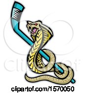 Poster, Art Print Of King Cobra Sports Mascot With A Hockey Stick