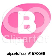 Poster, Art Print Of Letter B On A Pink Brain Shaped Speech Balloon