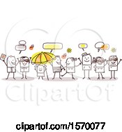 Clipart Of A Group Of People Celebrating Summer Time Royalty Free Vector Illustration