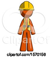 Orange Construction Worker Contractor Man Standing Facing Forward by Leo Blanchette