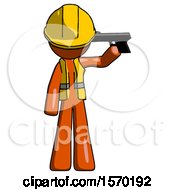 Orange Construction Worker Contractor Man Suicide Gun Pose