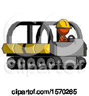 Poster, Art Print Of Orange Construction Worker Contractor Man Driving Amphibious Tracked Vehicle Side Angle View