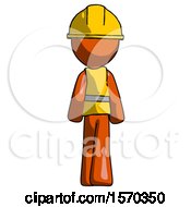 Orange Construction Worker Contractor Man Walking Away Back View