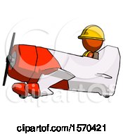 Poster, Art Print Of Orange Construction Worker Contractor Man In Geebee Stunt Aircraft Side View