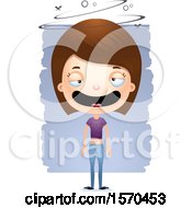 Clipart Of A Drunk White Teen Girl Royalty Free Vector Illustration