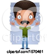 Clipart Of A Scared Black Teen Boy Royalty Free Vector Illustration