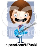 Poster, Art Print Of White Teen Girl Playing A Guitar