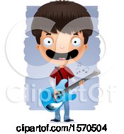 Poster, Art Print Of Hispanic Teen Boy Playing A Guitar