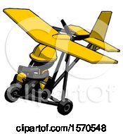 Poster, Art Print Of Black Construction Worker Contractor Man In Ultralight Aircraft Top Side View