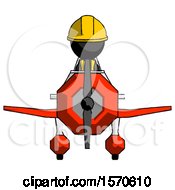 Poster, Art Print Of Black Construction Worker Contractor Man In Geebee Stunt Plane Front View