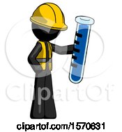 Poster, Art Print Of Black Construction Worker Contractor Man Holding Large Test Tube