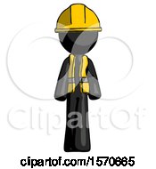 Black Construction Worker Contractor Man Walking Front View