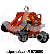 Poster, Art Print Of Black Construction Worker Contractor Man Riding Sports Buggy Side Top Angle View