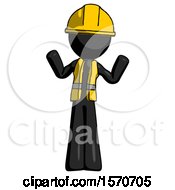 Poster, Art Print Of Black Construction Worker Contractor Man Shrugging Confused
