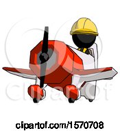 Poster, Art Print Of Black Construction Worker Contractor Man Flying In Geebee Stunt Plane Viewed From Below