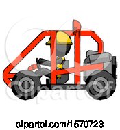Poster, Art Print Of Black Construction Worker Contractor Man Riding Sports Buggy Side View