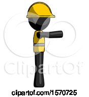 Black Construction Worker Contractor Man Pointing Right