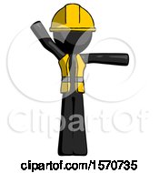 Poster, Art Print Of Black Construction Worker Contractor Man Directing Traffic Right