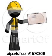 Poster, Art Print Of Black Construction Worker Contractor Man Holding Large Envelope