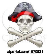 Clipart Of A Pirate Skull And Cross Bones Jolly Roger Royalty Free Vector Illustration