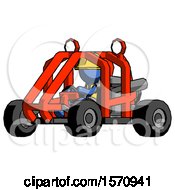 Poster, Art Print Of Blue Construction Worker Contractor Man Riding Sports Buggy Side Angle View
