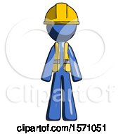 Blue Construction Worker Contractor Man Standing Facing Forward
