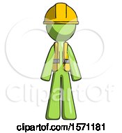 Green Construction Worker Contractor Man Standing Facing Forward