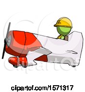 Poster, Art Print Of Green Construction Worker Contractor Man In Geebee Stunt Aircraft Side View