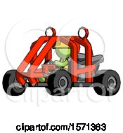 Poster, Art Print Of Green Construction Worker Contractor Man Riding Sports Buggy Side Angle View