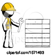 Poster, Art Print Of Ink Construction Worker Contractor Man Server Administrator Doing Repairs