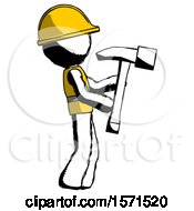 Poster, Art Print Of Ink Construction Worker Contractor Man Hammering Something On The Right