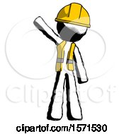 Ink Construction Worker Contractor Man Waving Emphatically With Right Arm