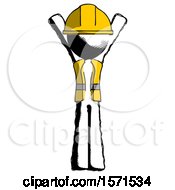 Poster, Art Print Of Ink Construction Worker Contractor Man Hands Up