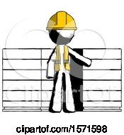 Poster, Art Print Of Ink Construction Worker Contractor Man With Server Racks In Front Of Two Networked Systems