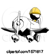 Poster, Art Print Of Ink Construction Worker Contractor Man Flying In Geebee Stunt Plane Viewed From Below