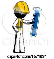 Poster, Art Print Of Ink Construction Worker Contractor Man Holding Large Test Tube