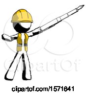 Poster, Art Print Of Ink Construction Worker Contractor Man Pen Is Mightier Than The Sword Calligraphy Pose